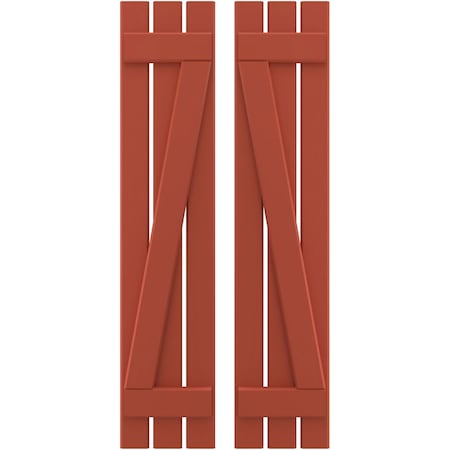 Ekena Millwork Americraft 3-Board (2 Batten) Wood Spaced Board-n-Batten Shutters w/ Z-Bar, ARW102SB311X63CLH, PR ARW102SB311X63CLH